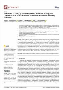 Portada Enhanced UV/H2O2 System for the Oxidation of Organic Contaminants and Ammonia Transformation from Tannery Effluents