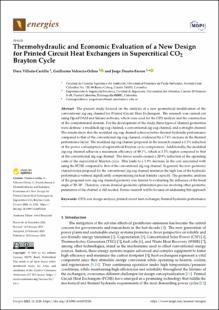 Portada Thermohydraulic and Economic Evaluation of a New Design for Printed Circuit Heat Exchangers in Supercritical CO2 Brayton Cycle