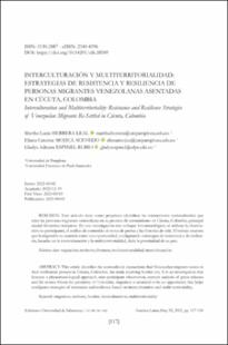 Portada Interculturación y multiterritorialidad: estrategias de resistencia y resiliencia de personas migrantes venezolanas asentadas en Cúcuta, Colombia