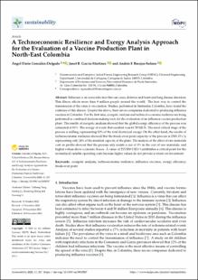 Portada A Technoeconomic Resilience and Exergy Analysis Approach for the Evaluation of a Vaccine Production Plant in North-East Colombia