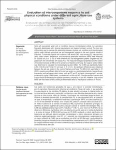 Portada Evaluation of microorganisms response to soil physical conditions under different agriculture use systems