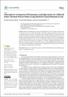 Portada Alternatives to Improve Performance and Operation of a Hybrid Solar Thermal Power Plant Using Hybrid Closed Brayton Cycle