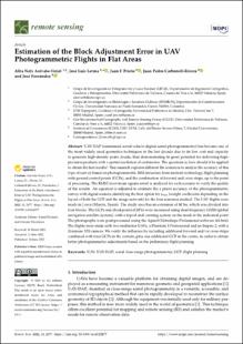 Portada Estimation of the Block Adjustment Error in UAV Photogrammetric Flights in Flat Areas