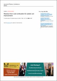 Portada Residue from coal combustion for plastic soil improvement