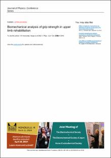Portada Biomechanical analysis of grip strength in upper limb rehabilitation