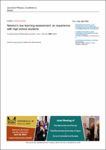 Portada Newton's law learning assessment: an experience with high school students
