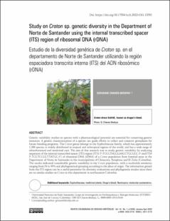 Portada Study on Croton sp. genetic diversity in the Department of Norte de Santander using the internal transcribed spacer (ITS) region of ribosomal DNA (rDNA)