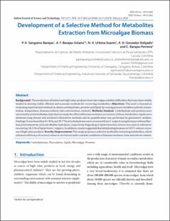 Portada Development of a Selective Method for Metabolites Extraction from Microalgae Biomass