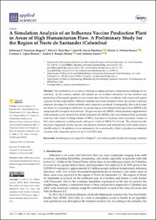 Portada A Simulation Analysis of an Influenza Vaccine Production Plant in Areas of High Humanitarian Flow. A Preliminary Study for the Region of Norte de Santander (Colombia)