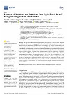Portada Removal of Nutrients and Pesticides from Agricultural Runoff Using Microalgae and Cyanobacteria