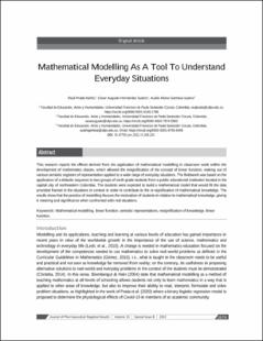 Portada Mathematical Modelling As A Tool To Understand Everyday Situations
