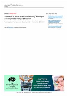 Portada Detection of water leaks with Dowsing technique and Reynold's transport theorem
