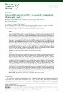 Portada Antimicrobial evaluation of silver nanoparticles using extracts of Crescentia cujete L.