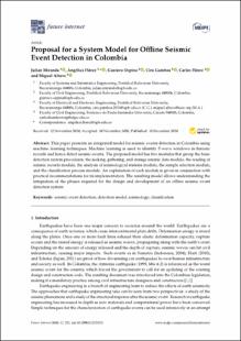 Portada Proposal for a system model for offline seismic event detection in Colombia