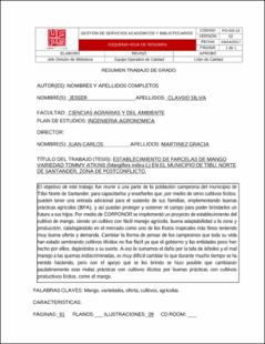 Portada Evaluación del comportamiento de dos variedades de lechuga (lactuca sativa) bajo sistema de microtúnel y a campo abierto en el municipio de Durania, Norte de Santander.