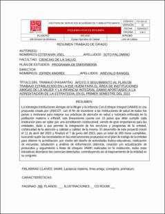 Portada Apoyo y seguimiento al plan de trabajo establecido en la ese huem para el área de instituciones amigas de la mujer y la infancia integral (iamii) aportando a la acreditación de la estrategia, en el primer semestre del 2023