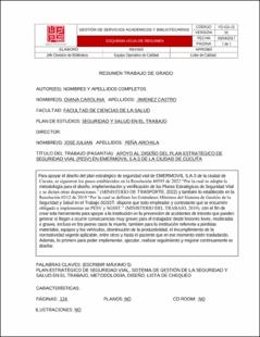 Portada Apoyo al diseño del plan estratégico de seguridad vial (PESV) en emermovil S.A.S de la ciudad de Cúcuta