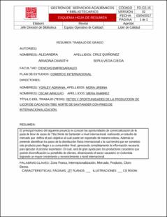 Portada Retos y oportunidades de la producción de licor de cacao en Tibú Norte de Santander con fines de internacionalización