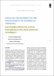 Portada Didactic Engineering in the Development of Numerical Thinking