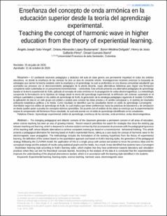 Portada Enseñanza del concepto de onda armónica en la educación superior desde la teoría del aprendizaje experimental