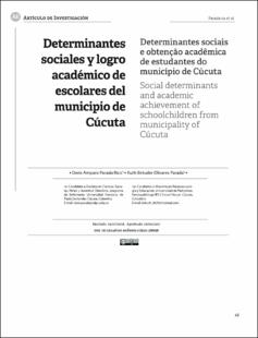 Portada Determinantes sociales y logro académico de escolares del municipio de Cúcuta