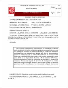 Portada Análisis del ejercicio de la objeción de conciencia ante la interrupción voluntaria del embarazo a partir de la sentencia c 355 de 2006