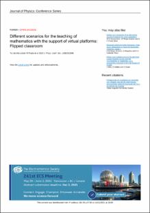 Portada Different scenarios for the teaching of mathematics with the support of virtual platforms: Flipped classroom