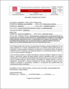 Portada Procedencia jurídica de la aplicación de la figura de los daños punitivos en el ordenamiento jurídico colombiano como medida sancionatoria y disuasoria de conductas dolosas y de extrema negligencia en las que incurre el agente infractor en el marco de la responsabilidad civil extracontractual.