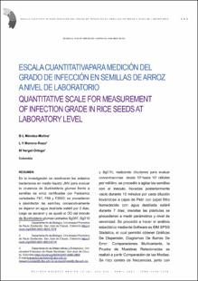 Portada QUANTITATIVE SCALE FOR MEASUREMENT OF INFECTION GRADE IN RICE SEEDS AT LABORATORY LEVEL