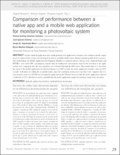 Portada Comparison of performance between a native app and a mobile web application for monitoring a photovoltaic system