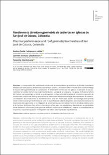 Portada Comportamiento térmico y geometría de cubiertas en iglesias de San José de Cúcuta, Colombia