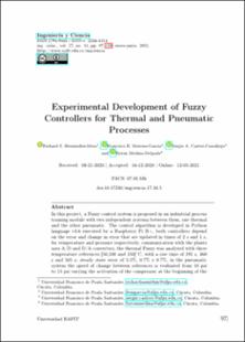 Portada Experimental development of fuzzy controllers for thermal and pneumatic processes