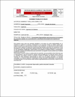 Portada Componentes hipermediales para promocionar la divulgación de contenido digital de la autoevaluación y acreditación del programa de ingeniería de sistemas