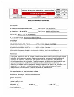 Portada Aplicación web de amigos académicos IS