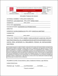 Portada Diseño y adecuación de planos del circuito eléctrico principal de la gobernación de Norte de Santander (Cúpula chata) para satisfacer el reglamento técnico de instalaciones eléctricas