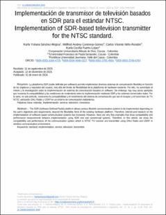 Portada Implementación de transmisor de televisión basados en SDR para el estándar NTSC