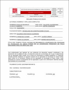 Portada Estudio de seguimiento a egresados del programa de tecnología en obras civiles de la universidad Francisco de Paula Santander para los años 2019- 2023