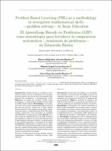 Portada Problem-Based Learning (PBL) as a methodology to strengthen mathematical skills —problem solving— in Basic Education