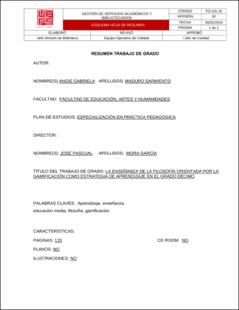 Portada La enseñanza de la filosofía orientada por la gamificación como estrategia de aprendizaje en el grado décimo