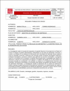 Portada El recaudo de impuestos y la gestión fiscal en el municipio de los patios