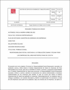 Portada Responsabilidad social asociada a la población canina y felina para las empresas del área metropolitana de Cúcuta