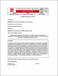 Portada Creación del programa de escuela de formación para pacientes y cuidadores con neoplasias líquidas de la clínica medical duarte. realizado durante el primer semestre del 2024.