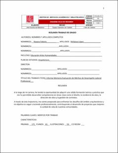 Portada Informe Memoria Evaluación de Méritos de Desempeño Laboral Profesional