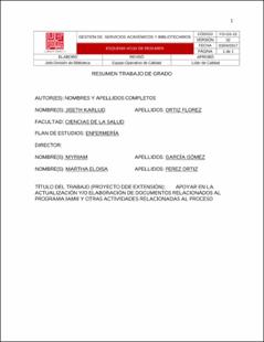 Portada Apoyar en la actualización y/o elaboración de documentos relacionados al programa iamii y otras actividades relacionadas al proceso