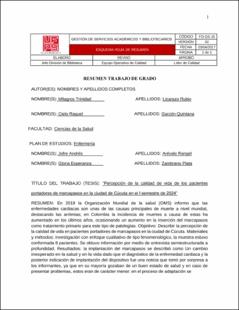 Portada Percepción de la calidad de vida en pacientes portadores de marcapasos en la ciudad de Cúcuta, en el i semestre de 2024