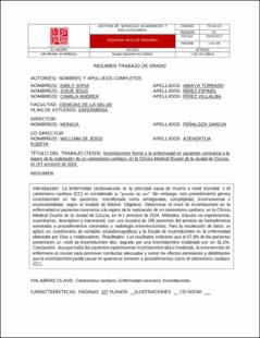 Portada Incertidumbre frente a la enfermedad en pacientes coronarios a la espera de la realización de un cateterismo cardiaco, en la clínica medical duarte de la ciudad de Cúcuta, en el i semestre de 2024