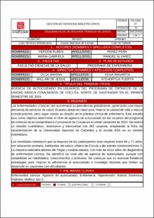 Portada Agencia de autocuidado en usuarios del programa de crónicos de la unidad básica comuneros de cúcuta, norte de santander en el primer semestre de 2024