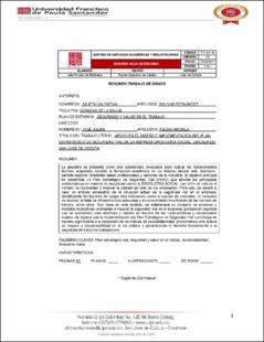 Portada Apoyo en el diseño e implementación del plan estratégico de seguridad vial de la empresa droguería social, ubicada en san José de Cúcuta