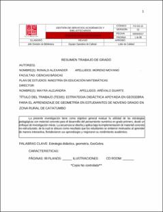 Portada Estrategia didáctica apoyada en geogebra para el aprendizaje de geometría en estudiantes de noveno grado en zona rural del Catatumbo