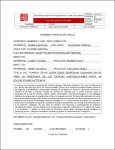 Portada Estrategias didácticas mediadas en tic para la enseñanza de las ciencias naturales-área física en educación media técnica